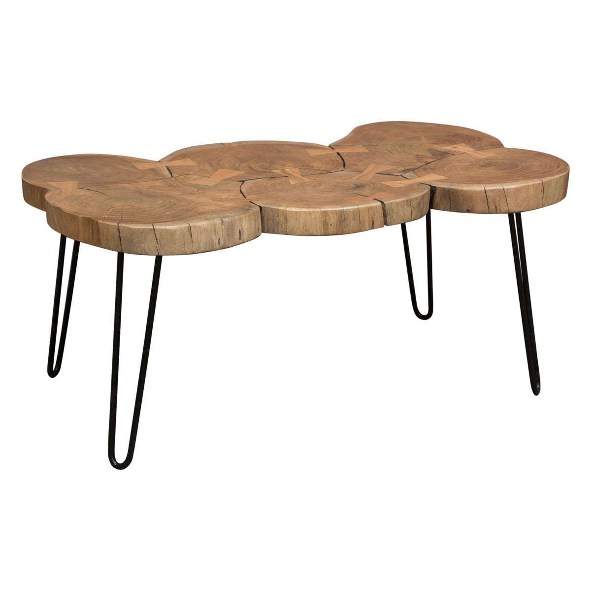 Joss Live Edge Wood Coffee Table – room setting – Lusso Furniture Miami