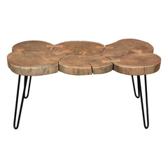 Joss Live Edge Wood Coffee Table – Natural Acacia – front view – Lusso Furniture Miami