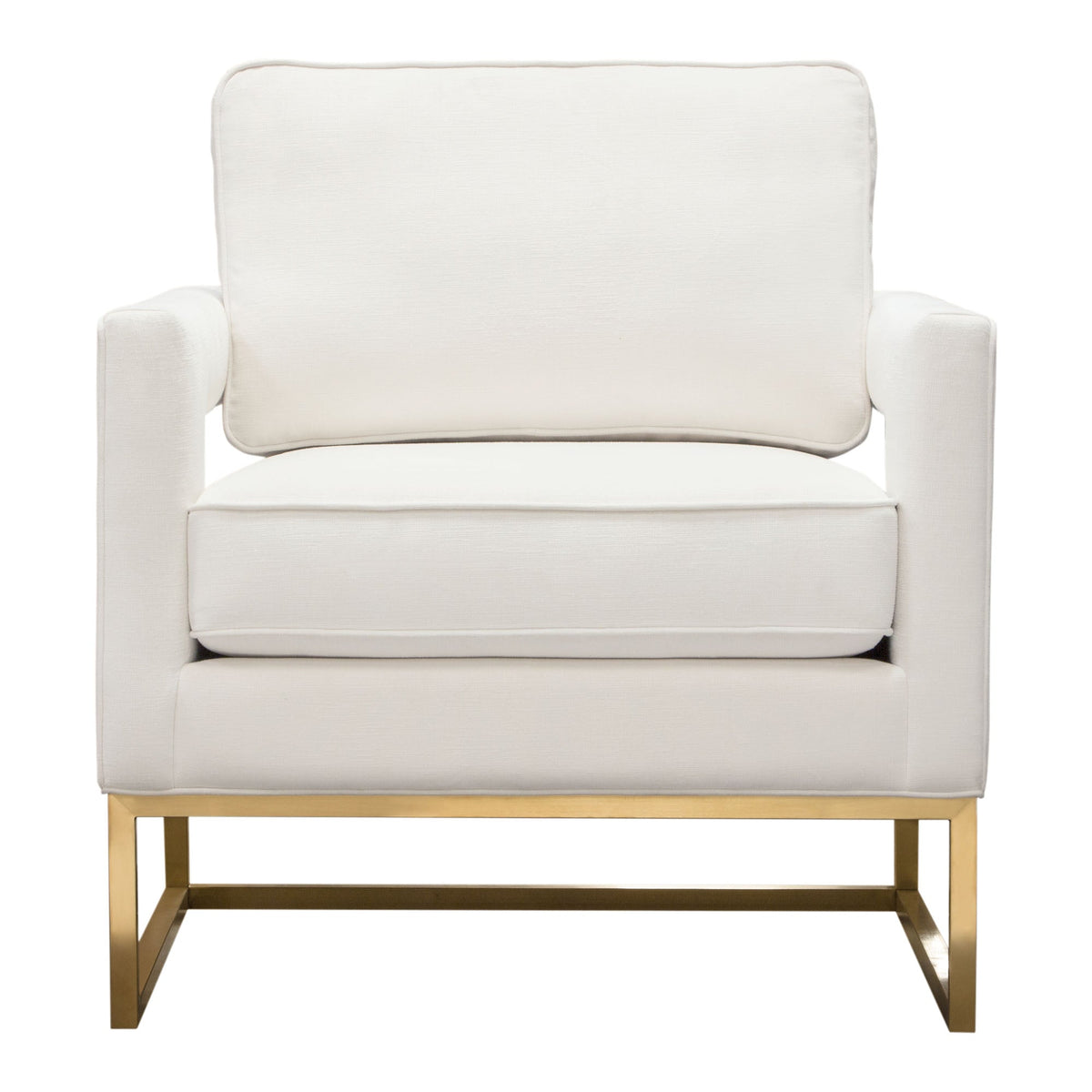 Lake Performance Fabric Accent Chair – White Performance Fabric – front view – Lusso Furniture Miami