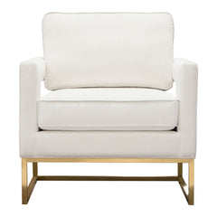Lake Performance Fabric Accent Chair – White Performance Fabric – front view – Lusso Furniture Miami
