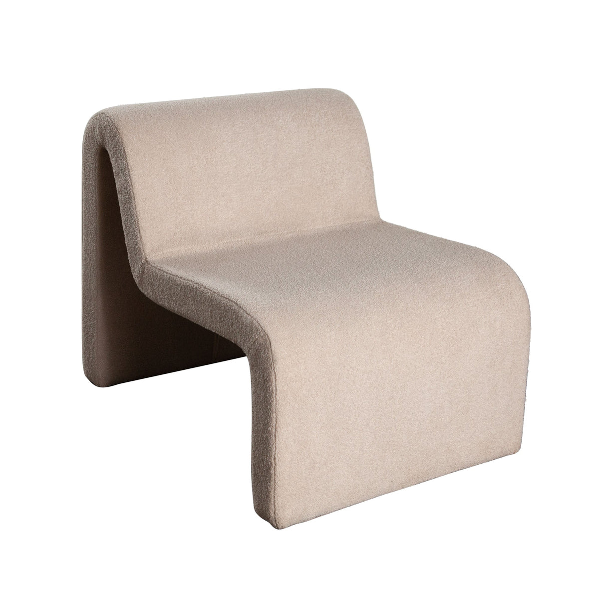 Lana Shearling Armless Accent Chair – angle view – Lusso Furniture Miami