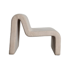 Lana Shearling Armless Accent Chair – side view – Lusso Furniture Miami