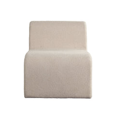 Lana Shearling Armless Accent Chair – Camel Looped Shearling Fabric – front view – Lusso Furniture Miami