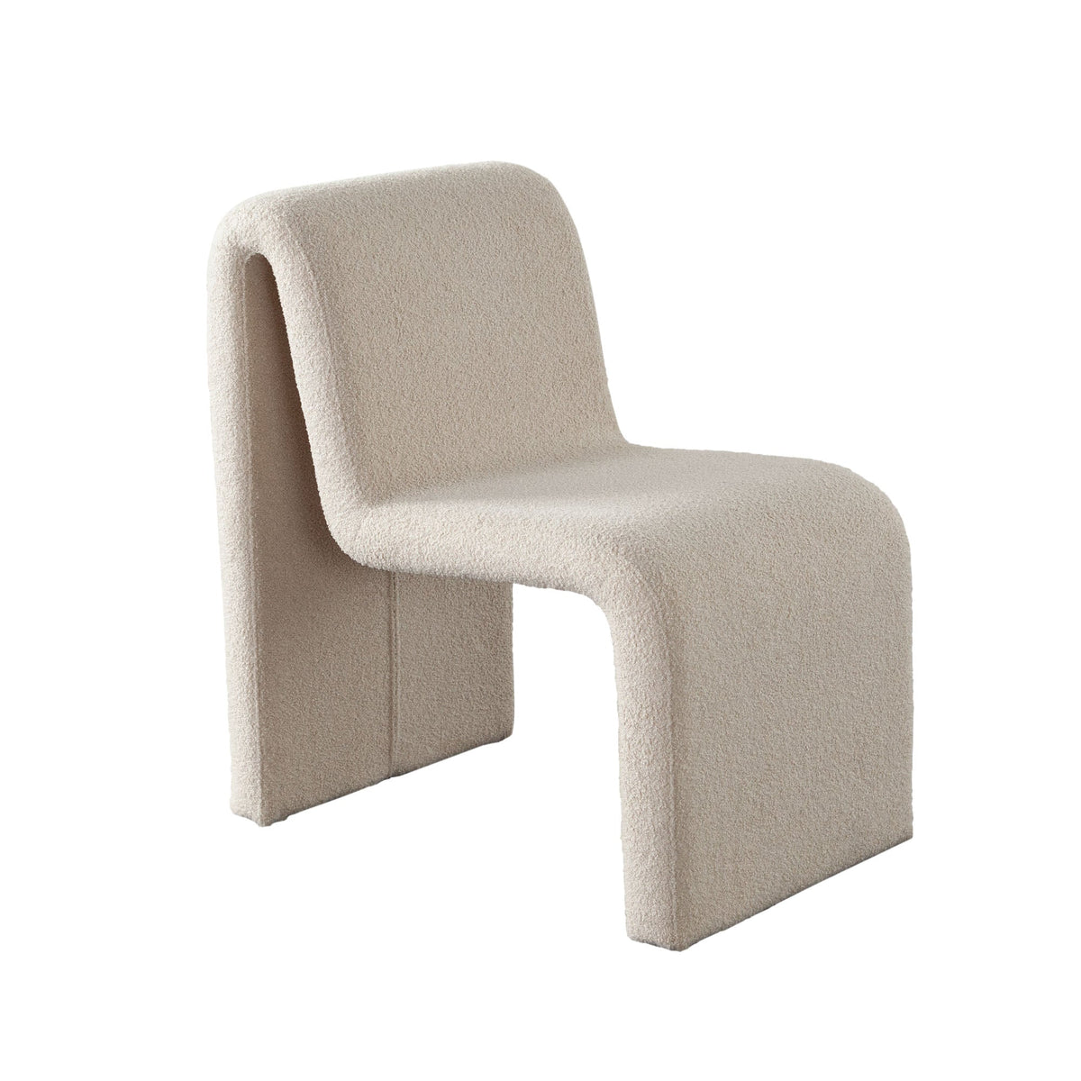 Lana Shearling Armless Dining Chair – angle view – Lusso Furniture Miami