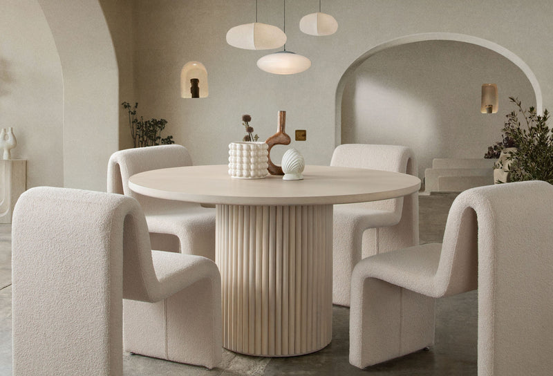 Lana Shearling Armless Dining Chair-zoom-