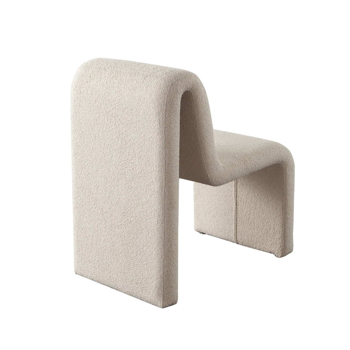 Lana Shearling Armless Dining Chair – side view – Lusso Furniture Miami