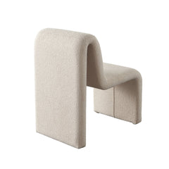 Lana Shearling Armless Dining Chair – side view – Lusso Furniture Miami