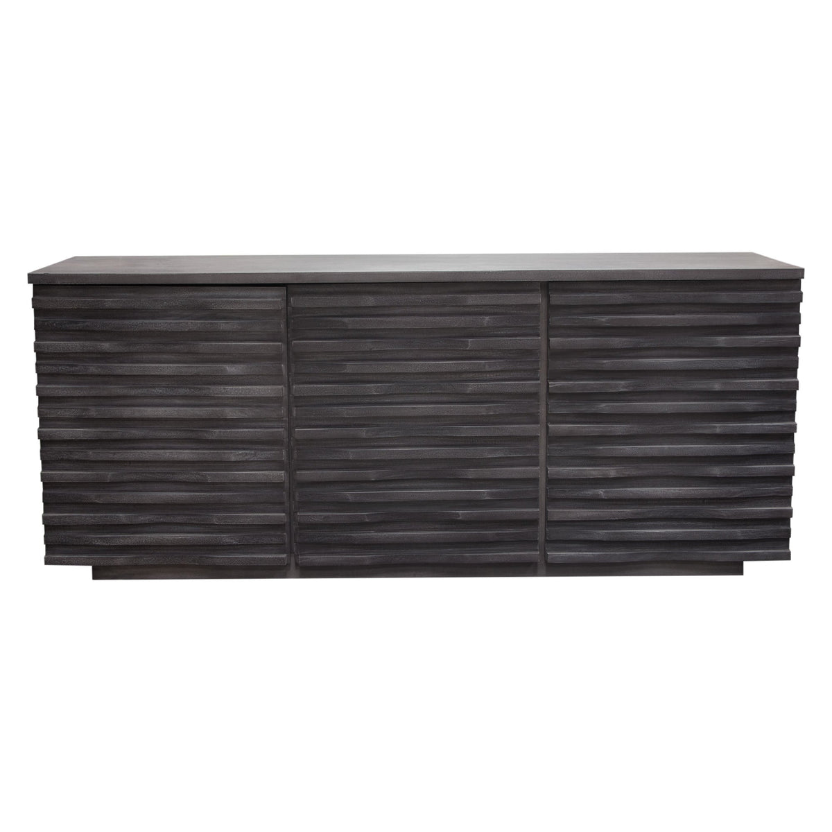 Bastille Acacia Wood Sideboard – Smoke Grey Finish – front view – Lusso Furniture Miami