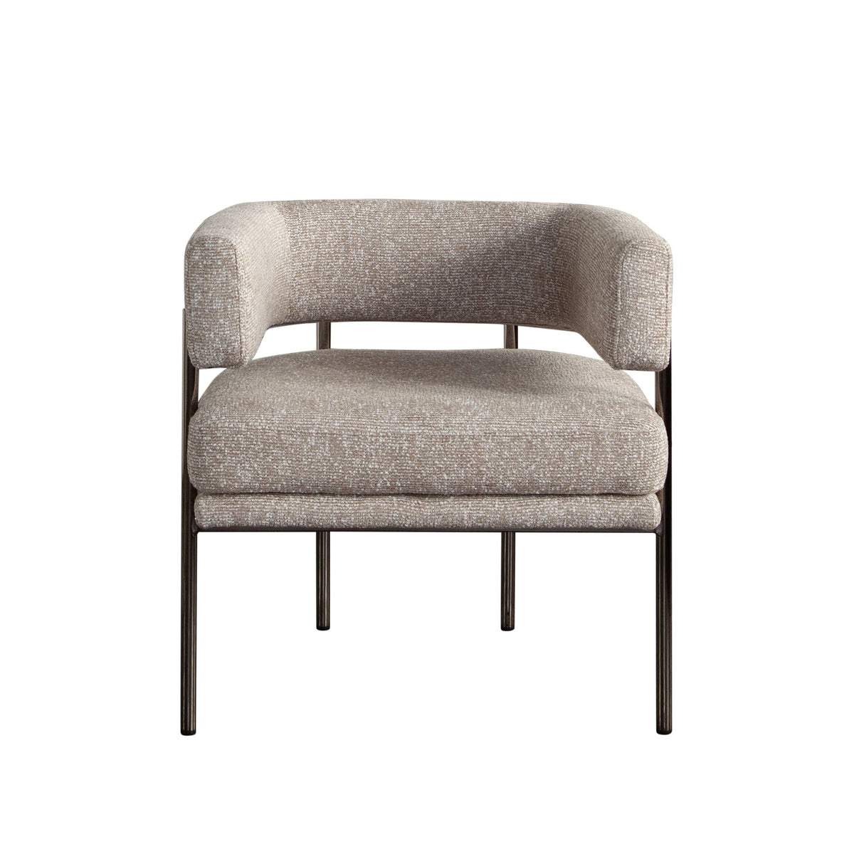 Lark Curved Fabric Dining Chair Set – angle view – Lusso Furniture Miami