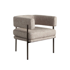 Lark Curved Fabric Dining Chair Set – side view – Lusso Furniture Miami