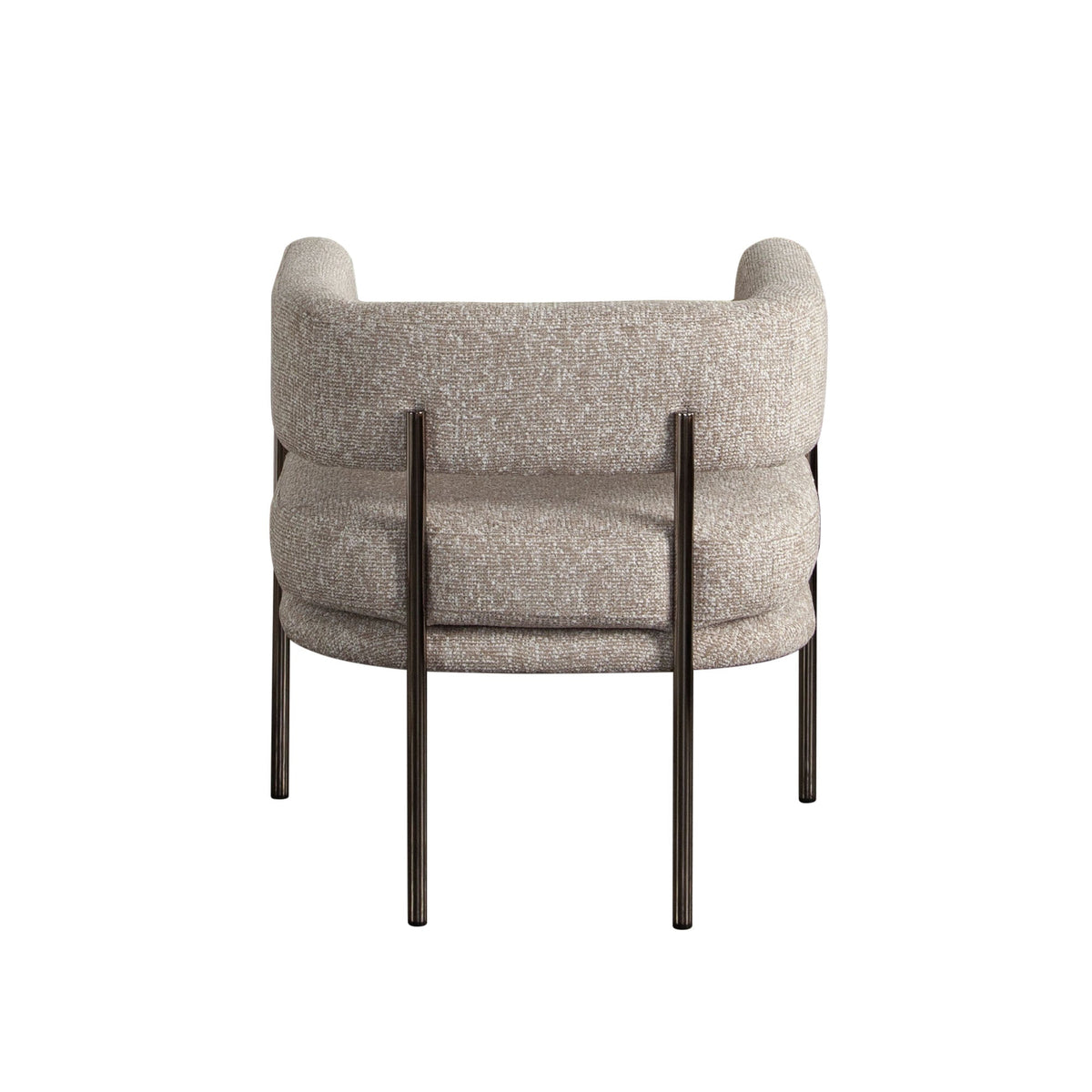Lark Curved Fabric Dining Chair Set – back view – Lusso Furniture Miami