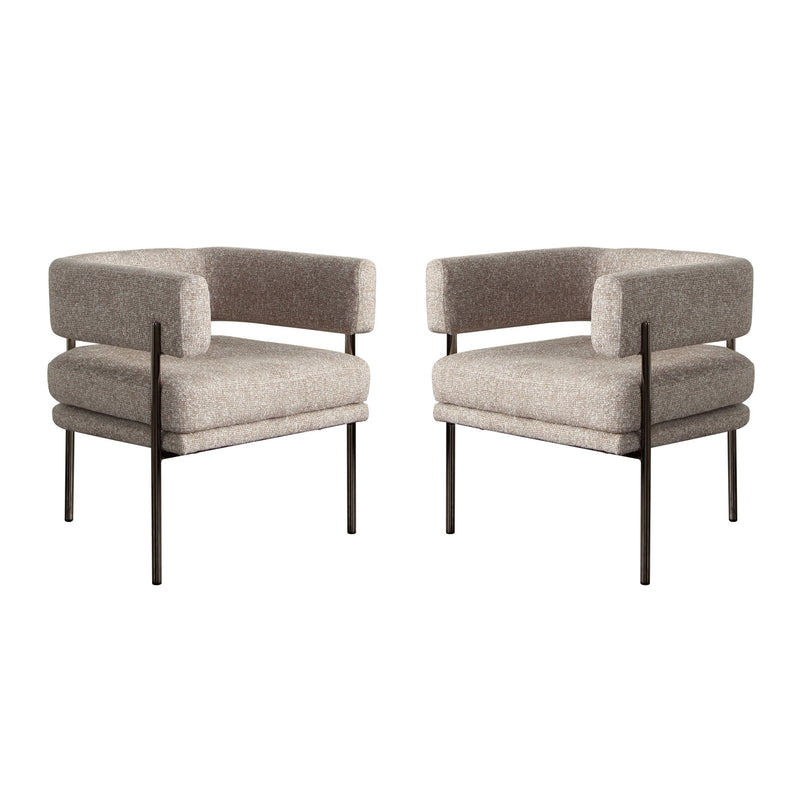 Lark Curved Fabric Dining Chair Set-zoom-