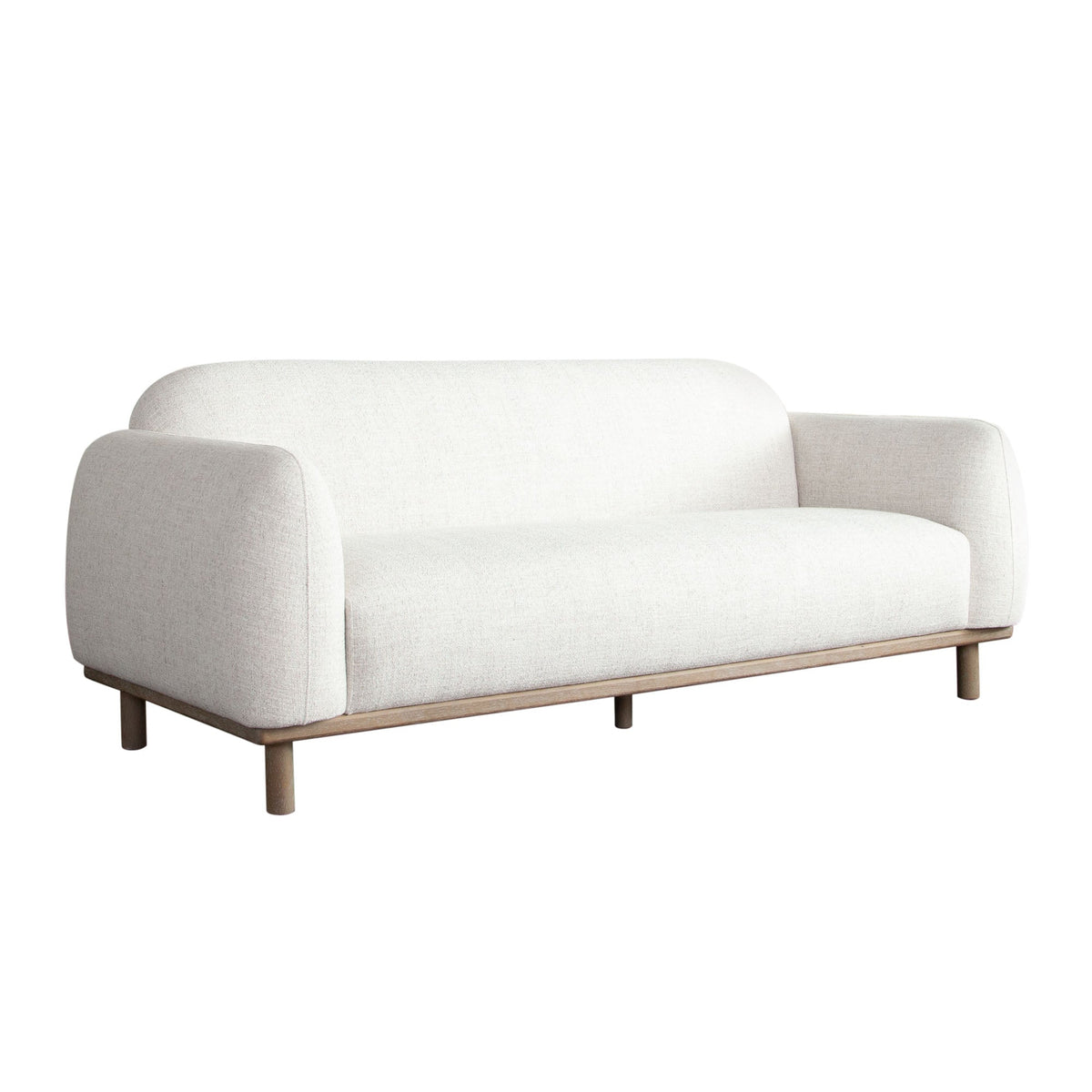Larson Wood Trim Sofa – angle view – Lusso Furniture Miami