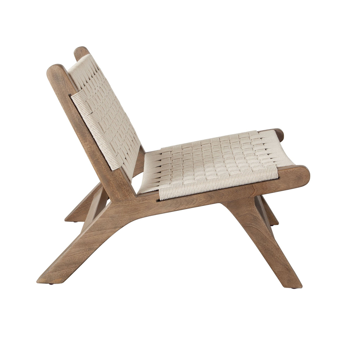 Laurel Woven Rope Accent Chair – side view – Lusso Furniture Miami