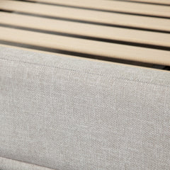 Leandro Low Profile Upholstered Bed – back view – Lusso Furniture Miami