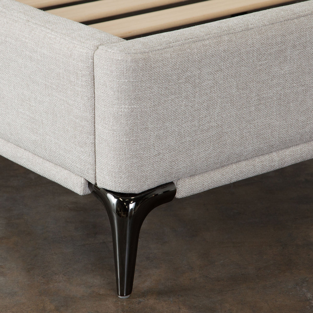Leandro Low Profile Upholstered Bed – top view – Lusso Furniture Miami