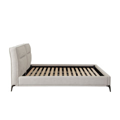 Leandro Low Profile Upholstered Bed – side view – Lusso Furniture Miami