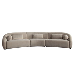Lena Faux Alpaca Modular Sofa – 3-Piece Sectional / Fawn Faux Alpaca Fabric – side view – Lusso Furniture Miami