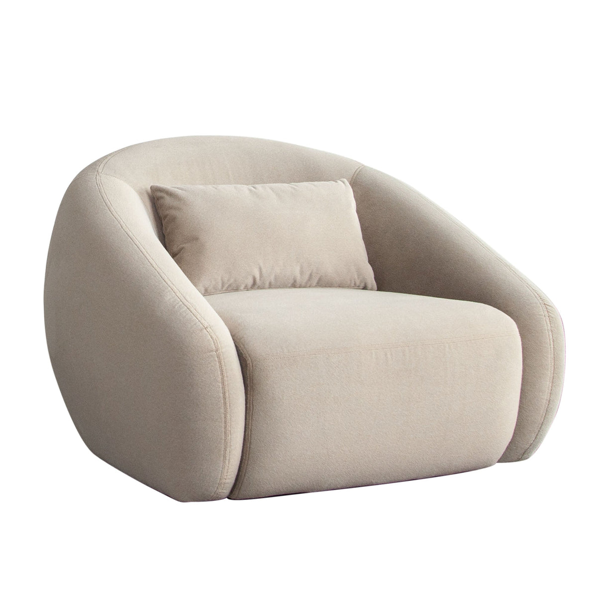 Lena Faux Alpaca Swivel Chair – angle view – Lusso Furniture Miami