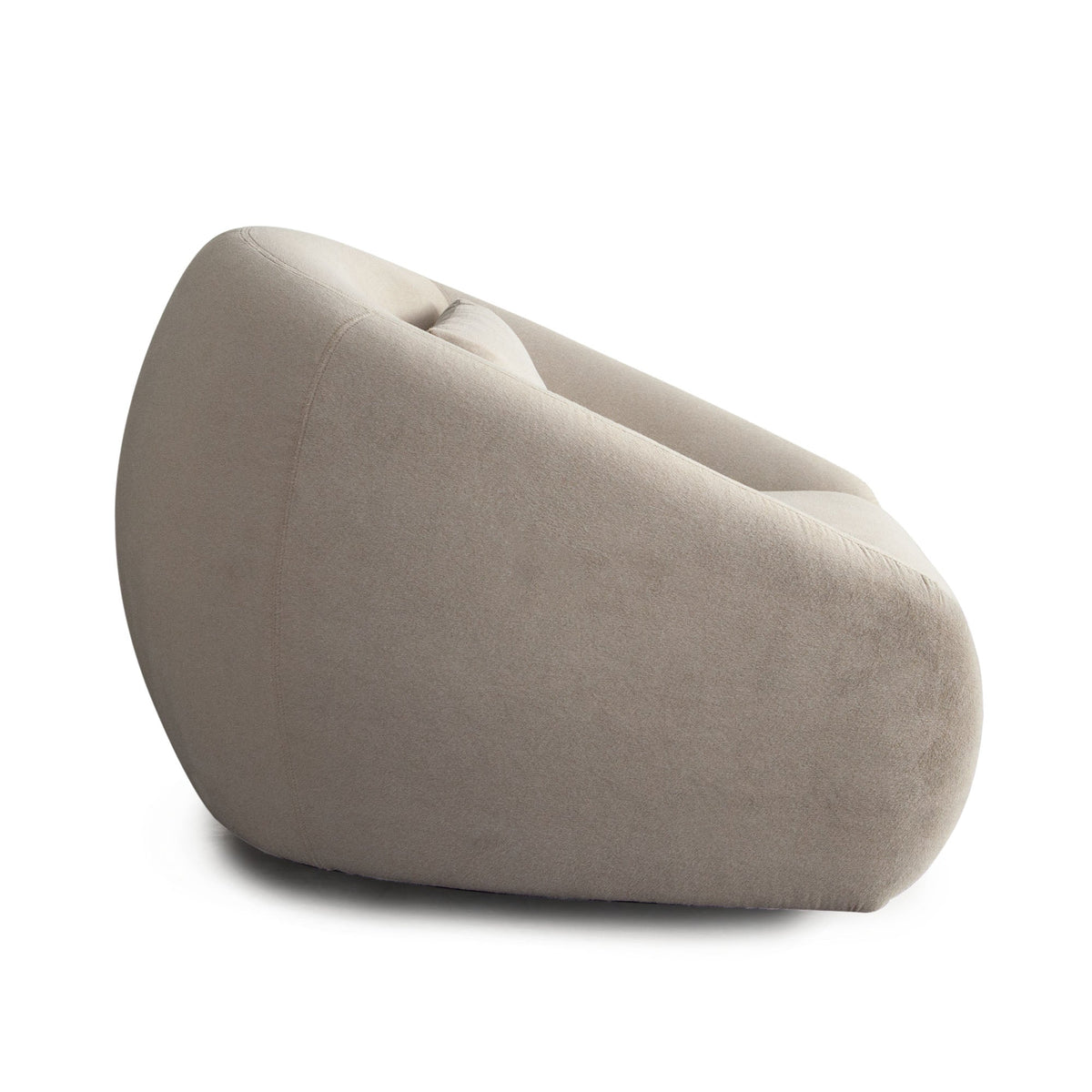 Lena Faux Alpaca Swivel Chair – side view – Lusso Furniture Miami