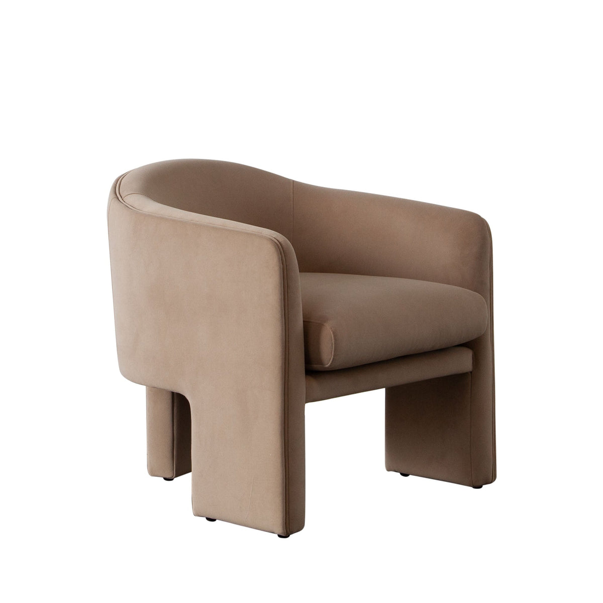 Leyah Performance Velvet Accent Chair – angle view – Lusso Furniture Miami