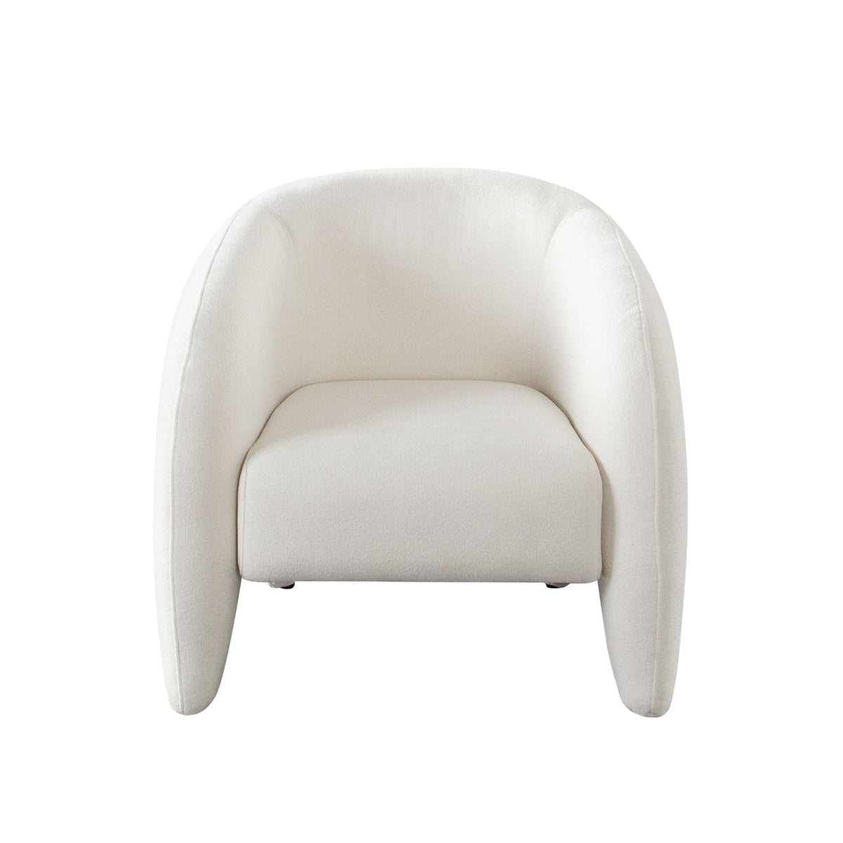 Link Contoured Arm Accent Chair – Elite Ivory Fabric – front view – Lusso Furniture Miami