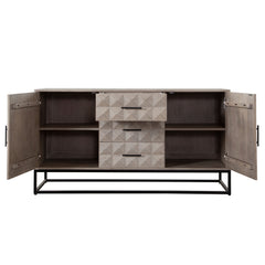 Madera Carved Solid Wood Dresser – side view – Lusso Furniture Miami