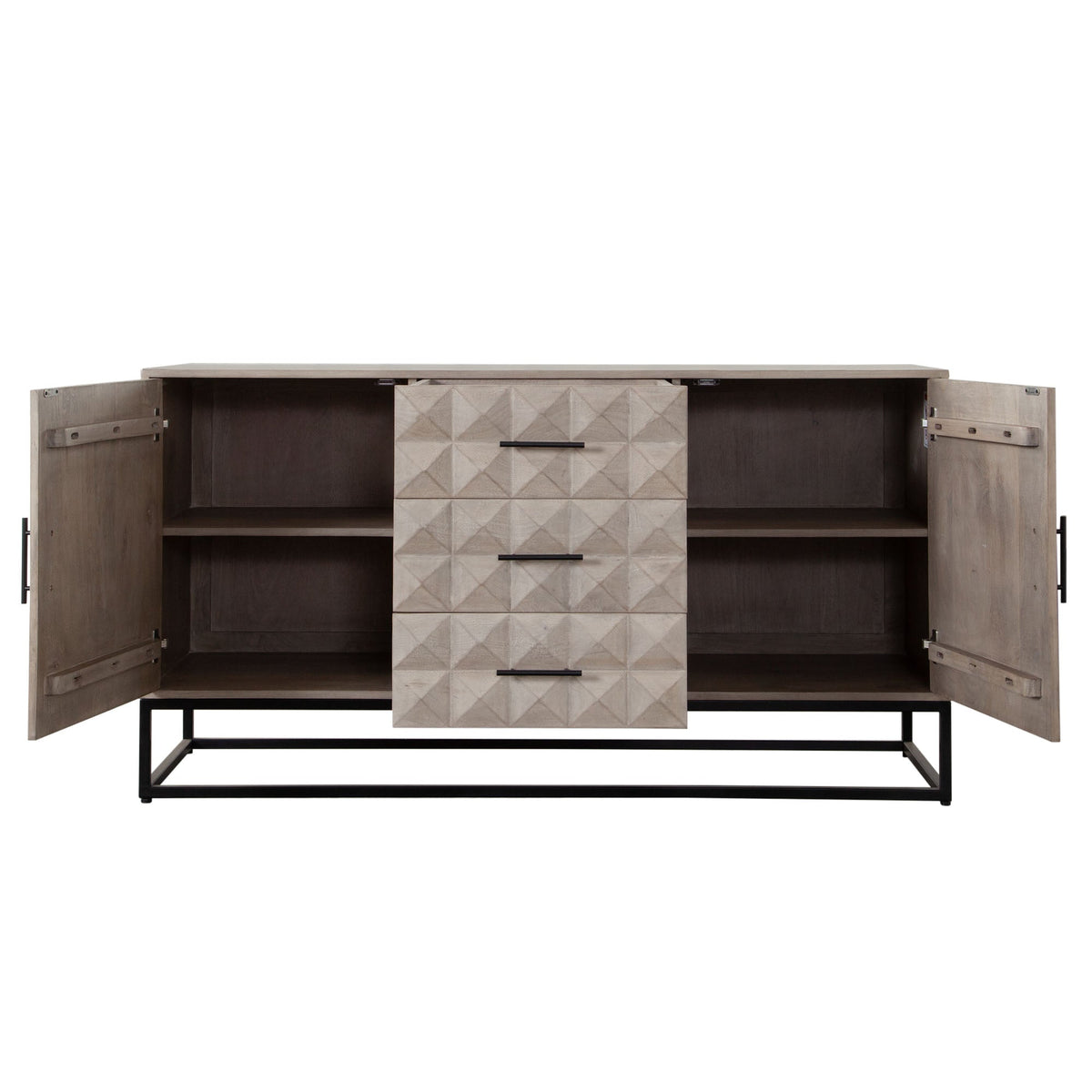 Madera Carved Solid Wood Dresser – detail – Lusso Furniture Miami