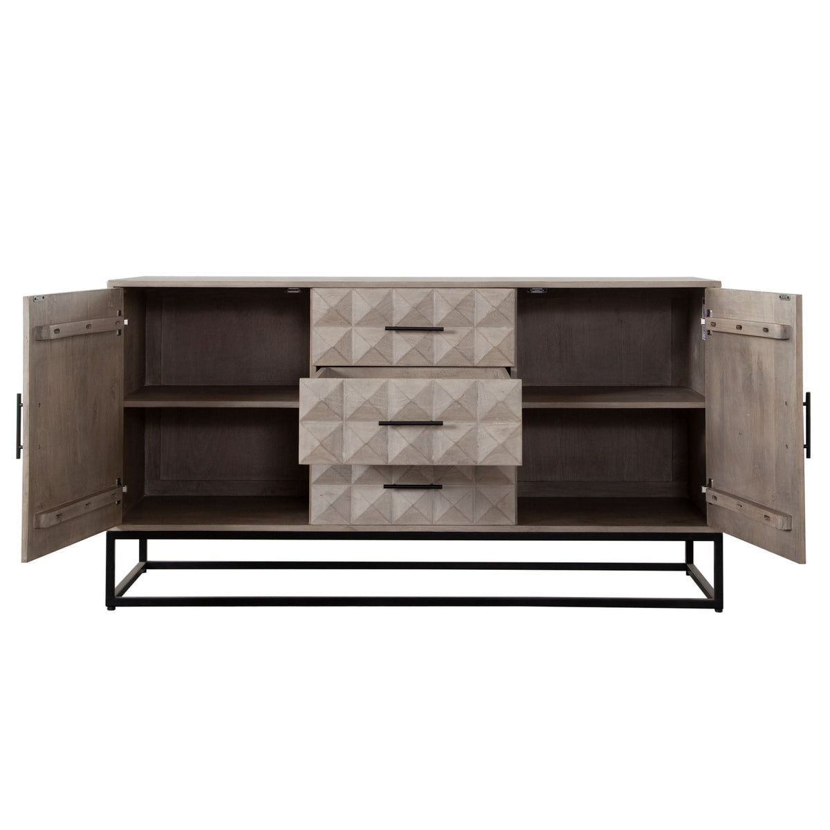 Madera Carved Solid Wood Dresser – room setting – Lusso Furniture Miami