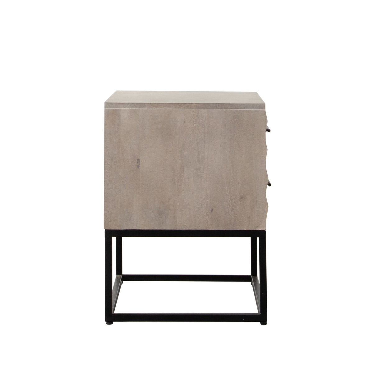 Madera Two Drawer Wood End Table – close-up – Lusso Furniture Miami