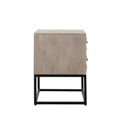 Madera Two Drawer Wood End Table – close-up – Lusso Furniture Miami