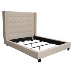 Madison Ave Tufted Wingback Bed – angle view – Lusso Furniture Miami
