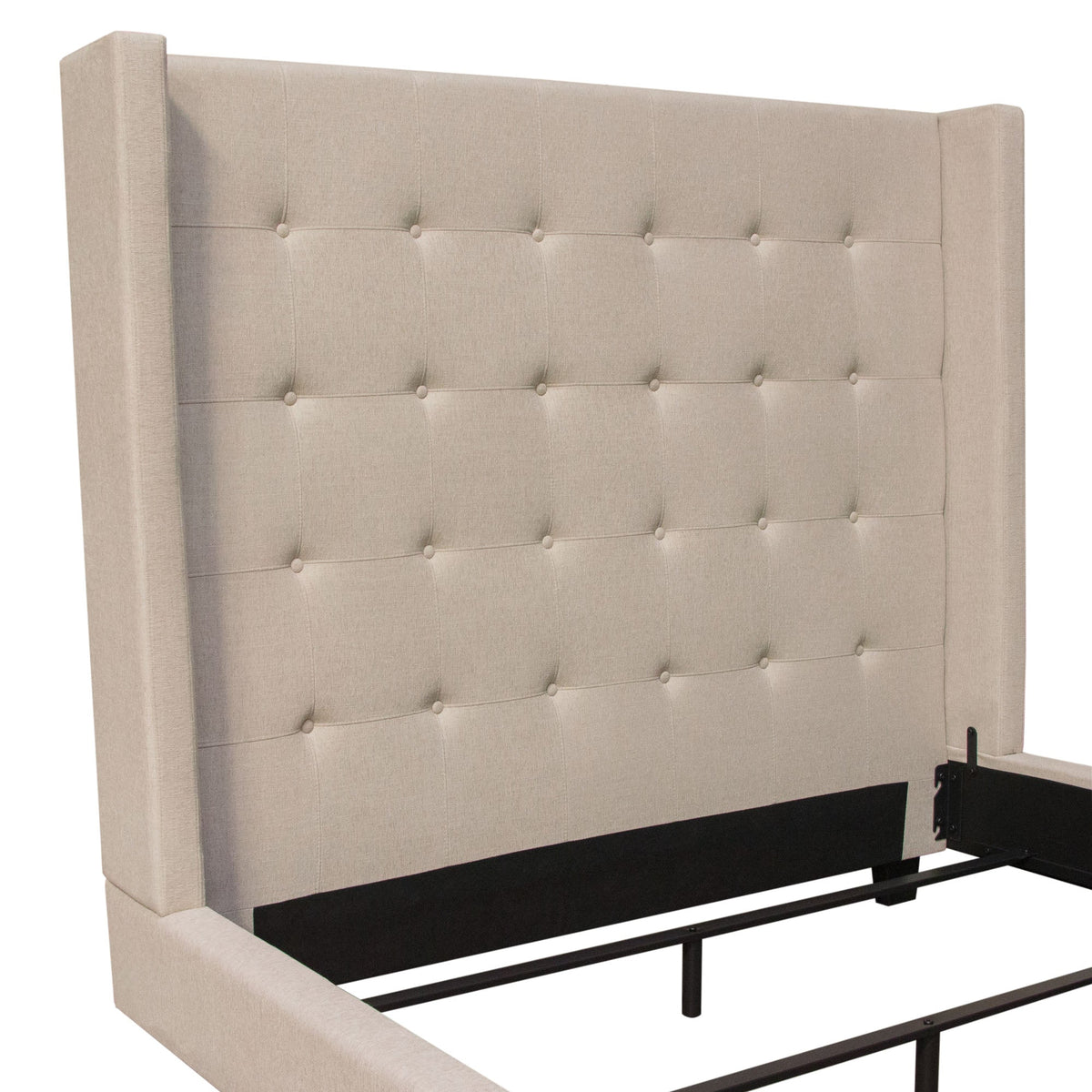 Madison Ave Tufted Wingback Bed – detail – Lusso Furniture Miami