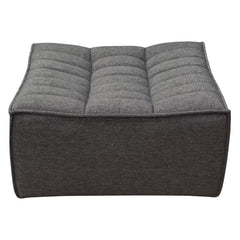 Marshall Grid Tufted Modular Sectional – Scooped Seat Ottoman / Grey Fabric – view 25 – Lusso Furniture Miami