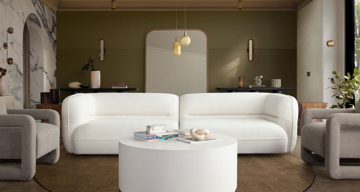 Micah Contoured Modular Sectional Sofa – room setting – Lusso Furniture Miami