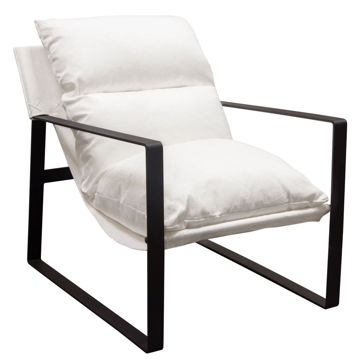 Miller Linen Sling Accent Chair – detail – Lusso Furniture Miami