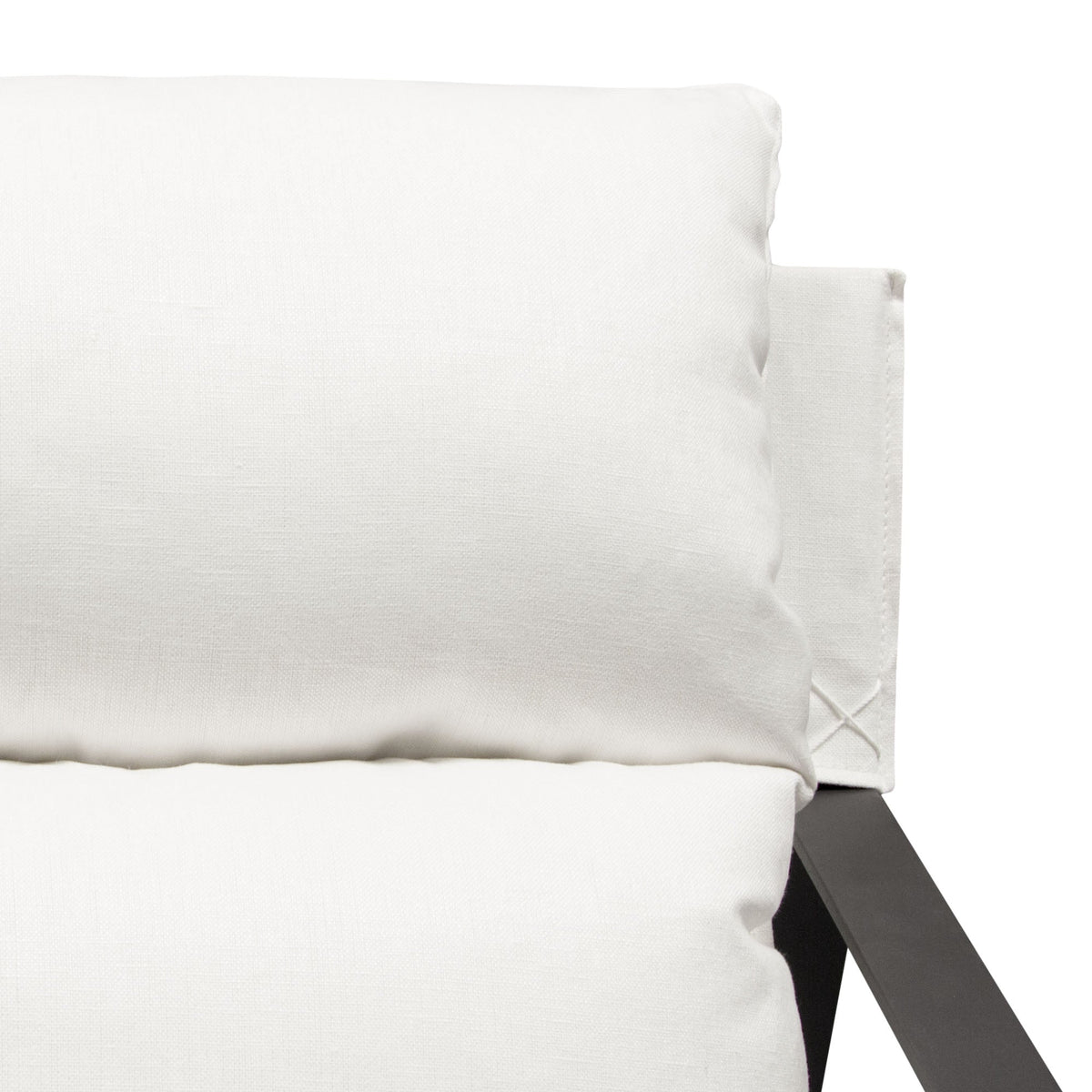 Miller Linen Sling Accent Chair – close-up – Lusso Furniture Miami