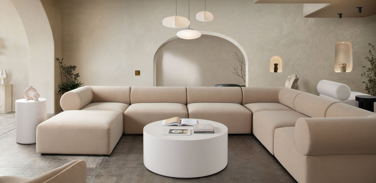 Montage Faux Cement Coffee Table – top view – Lusso Furniture Miami