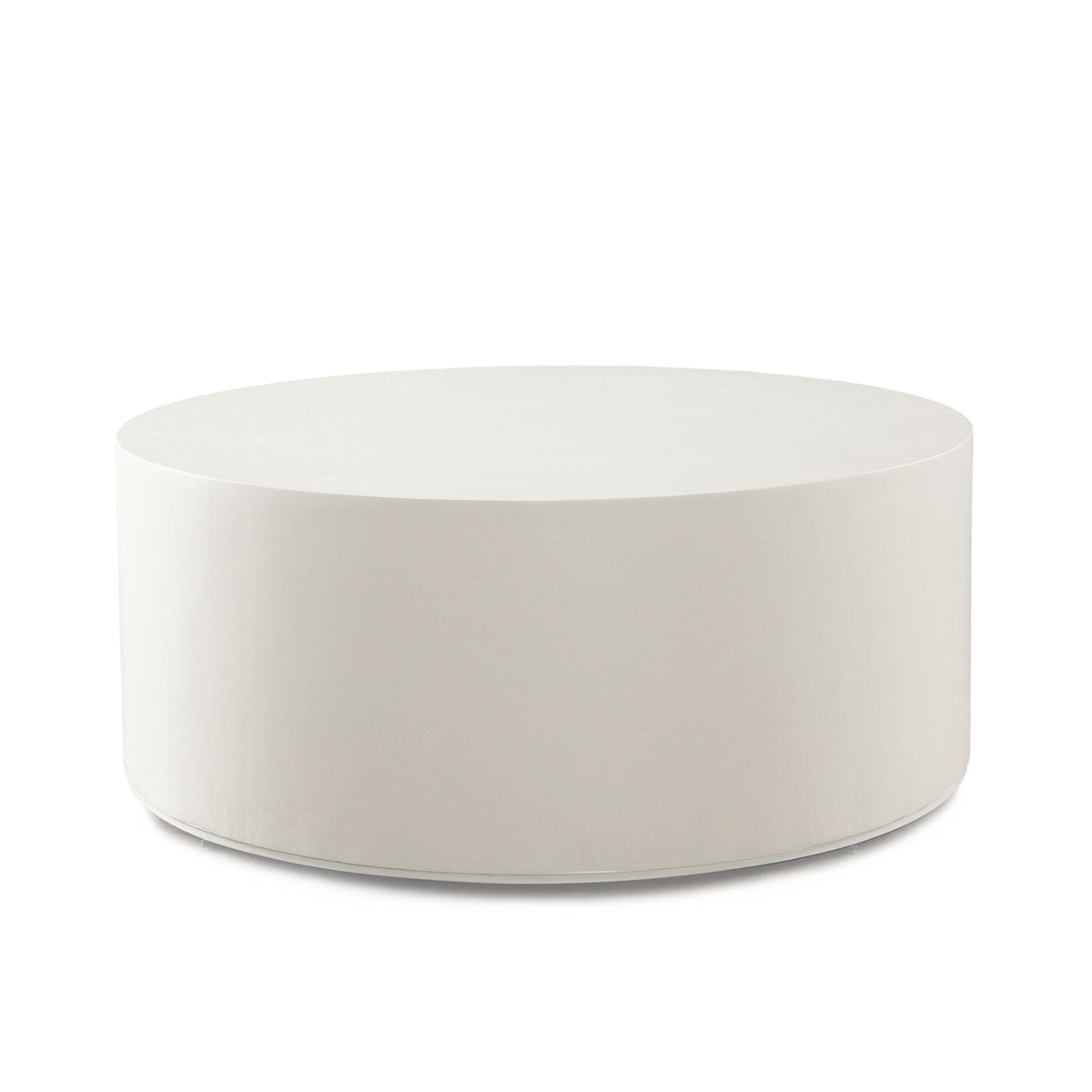 Montage Faux Cement Coffee Table – Round / Ivory Faux Cement – front view – Lusso Furniture Miami
