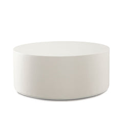 Montage Faux Cement Coffee Table – Round / Ivory Faux Cement – front view – Lusso Furniture Miami