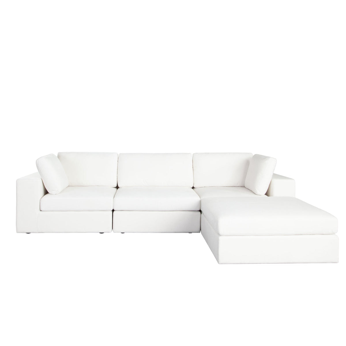 Muse Performance Fabric Modular Sofa – 4-Piece Modular Reversible Chaise Sectional / Mist White Performance Fabric – view 29 – Lusso Furniture Miami