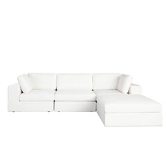 Muse Performance Fabric Modular Sofa – 4-Piece Modular Reversible Chaise Sectional / Mist White Performance Fabric – view 29 – Lusso Furniture Miami