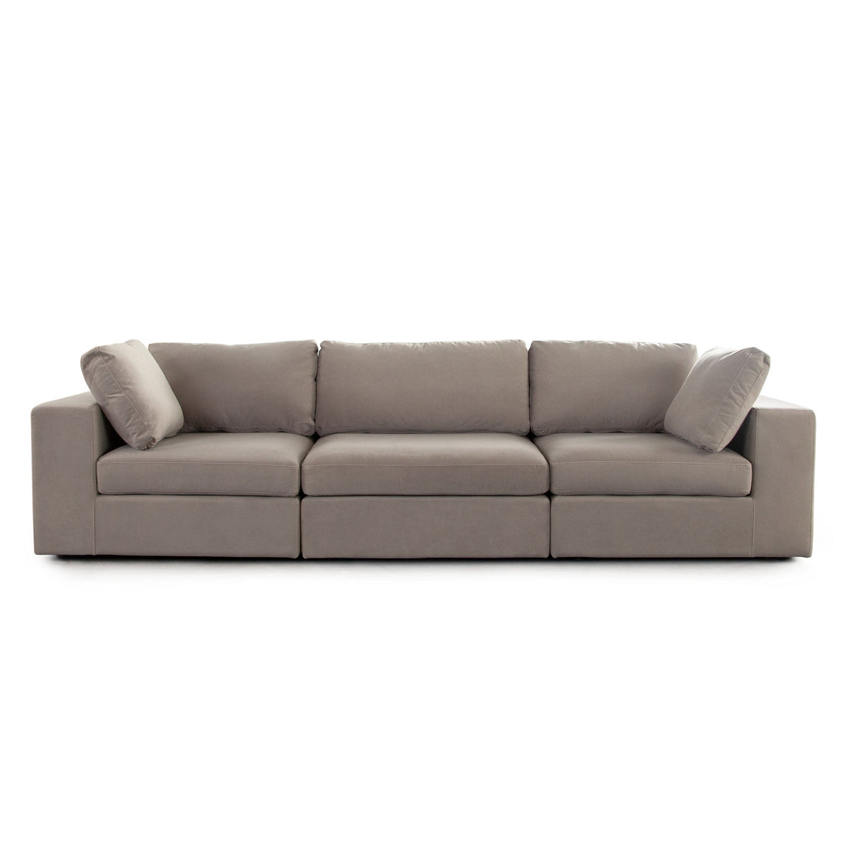 Muse Performance Fabric Modular Sofa – 3-Piece Modular Sofa / Winter Mink Performance Velvet – view 55 – Lusso Furniture Miami