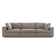 Muse Performance Fabric Modular Sofa – 3-Piece Modular Sofa / Winter Mink Performance Velvet – view 55 – Lusso Furniture Miami