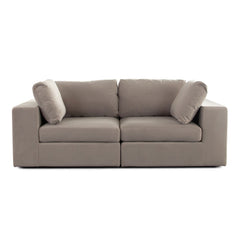 Muse Performance Fabric Modular Sofa – 2-Piece Modular Sofa / Winter Mink Performance Velvet – view 48 – Lusso Furniture Miami