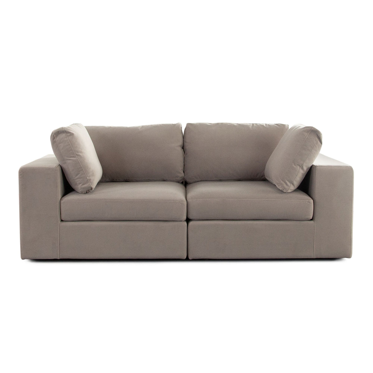 Muse Performance Fabric Modular Sofa – 2-Piece Modular Sofa / Winter Mink Performance Velvet – view 48 – Lusso Furniture Miami