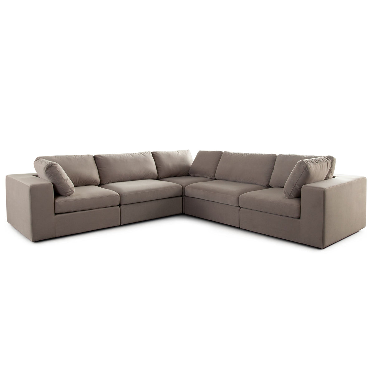 Muse Performance Fabric Modular Sofa – 5-Piece Corner Sectional / Winter Mink Performance Velvet – view 69 – Lusso Furniture Miami