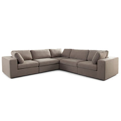Muse Performance Fabric Modular Sofa – 5-Piece Corner Sectional / Winter Mink Performance Velvet – view 69 – Lusso Furniture Miami