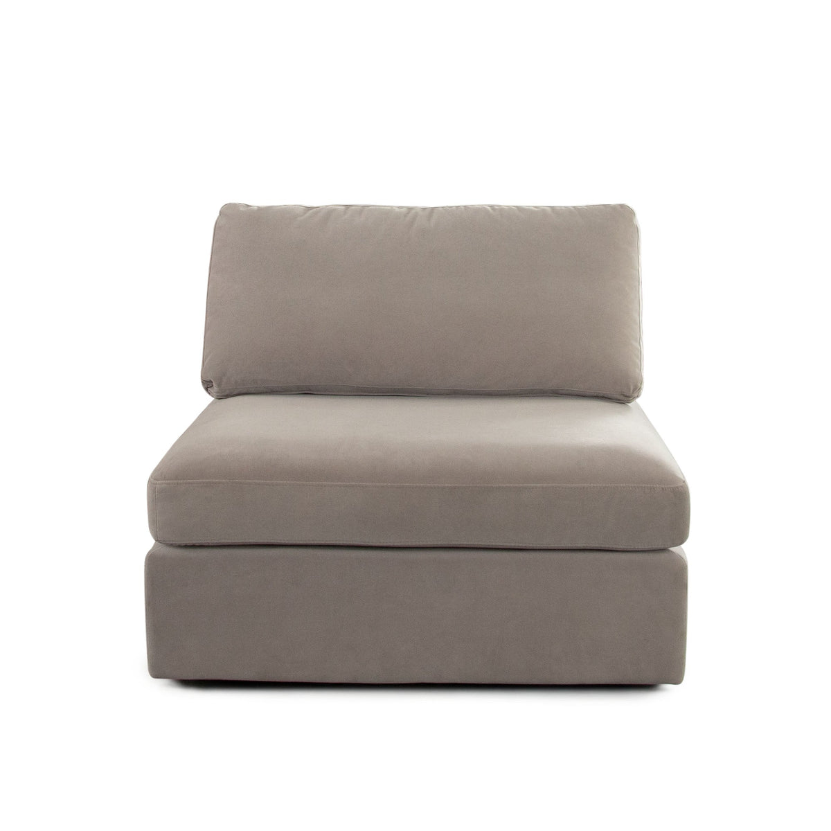 Muse Performance Fabric Modular Sofa – Armless Chair / Winter Mink Performance Velvet – view 41 – Lusso Furniture Miami