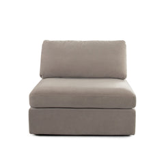 Muse Performance Fabric Modular Sofa – Armless Chair / Winter Mink Performance Velvet – view 41 – Lusso Furniture Miami
